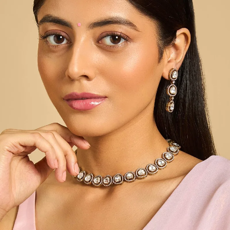 Bridesmaid Necklace for Wedding-Kundan Necklace 173510