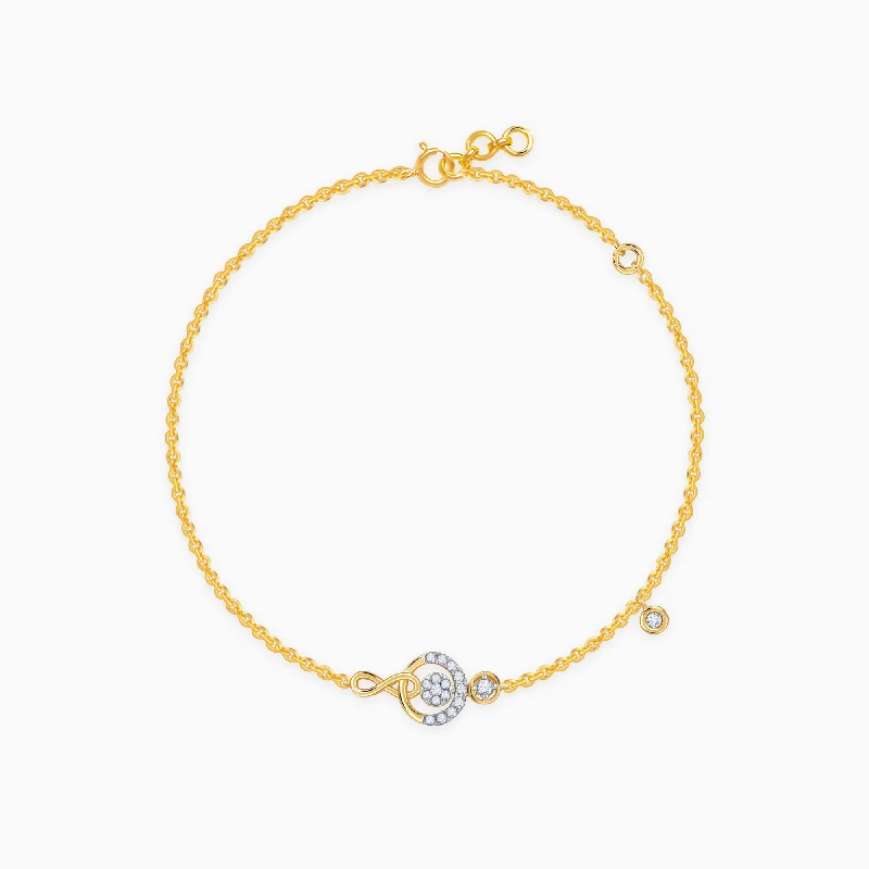 Adjustable Bracelet for Women-Gold Melodic Serenade Diamond Bracelet