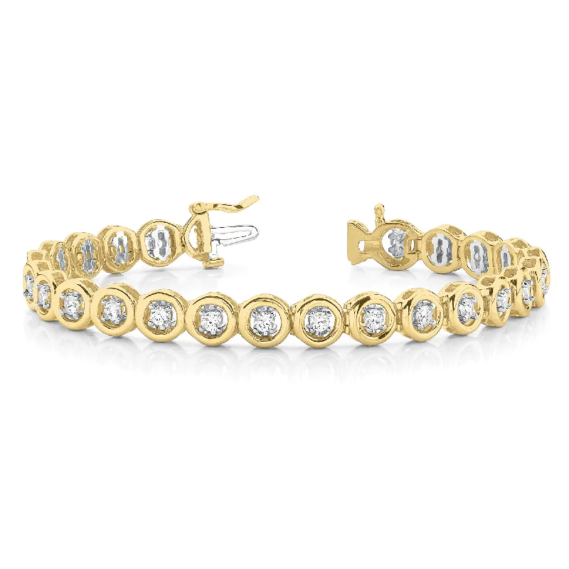 Stackable Gemstone Bracelets for Women-1.50 ctw Round Diamond Tennis Bracelet Four Prong Set