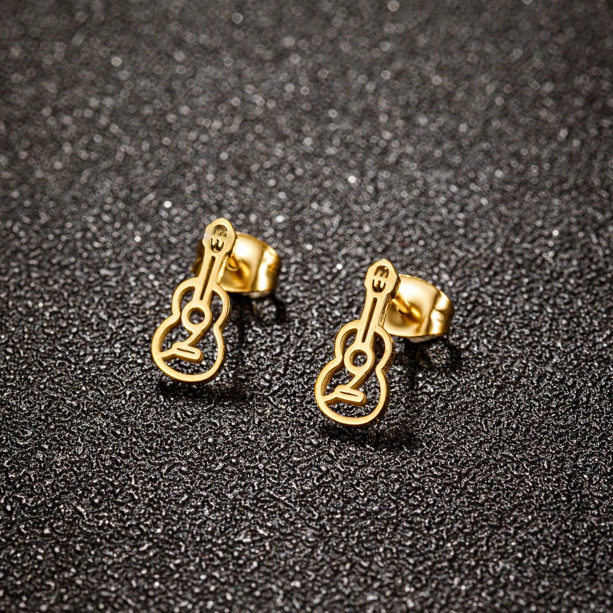 Luxury Earrings for Wedding-1 Pair Simple Style Cello Polishing Plating Hollow Out Stainless Steel 18k Gold Plated Ear Studs