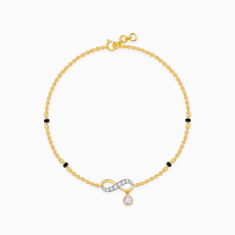 Modern Silver Bracelet-Gold Nitya Diamond Mangalsutra Bracelet