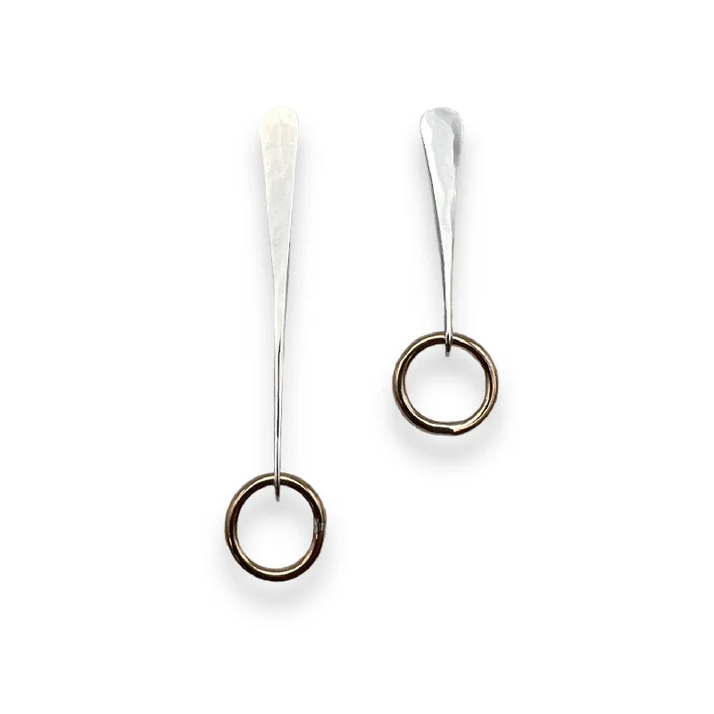 Round Diamond Earrings-2356 - Post - Swinging Trapeze