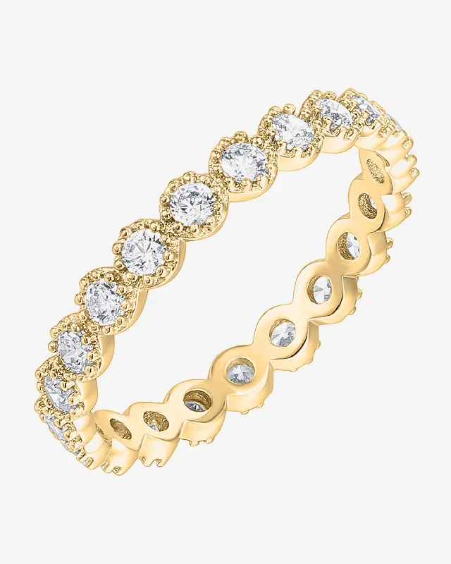 Solitaire Diamond Ring-Vermeil Cassidy Eternity Band