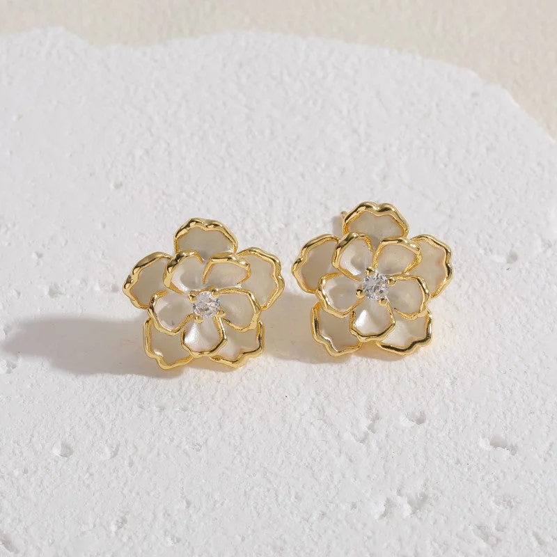 Camellia 14K Real Gold