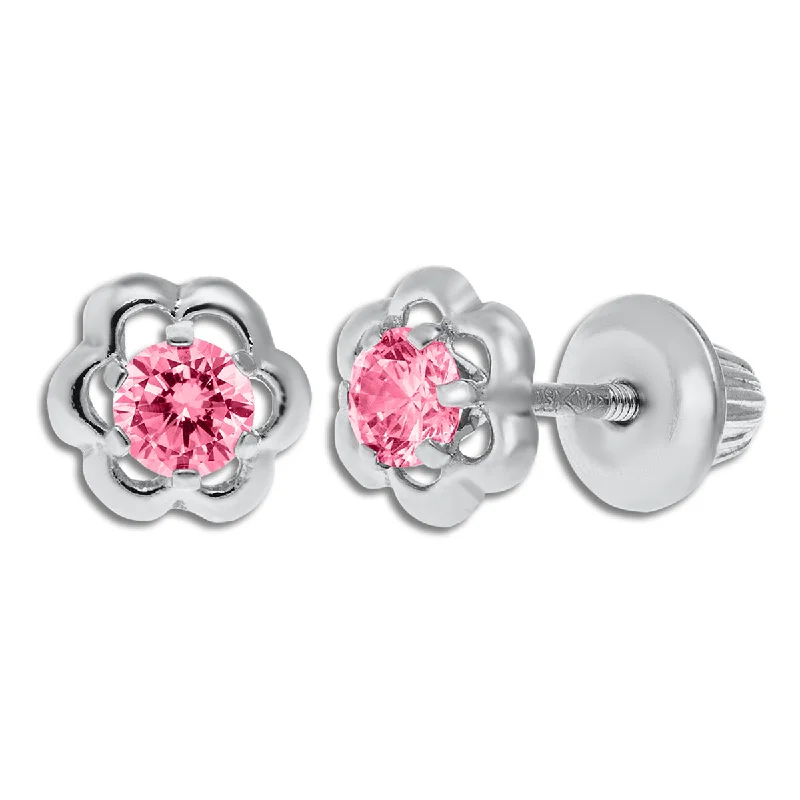 Small Stud Earrings for Women-Kiddie Kraft Sterling Silver Childrens Flower Stud Earrings