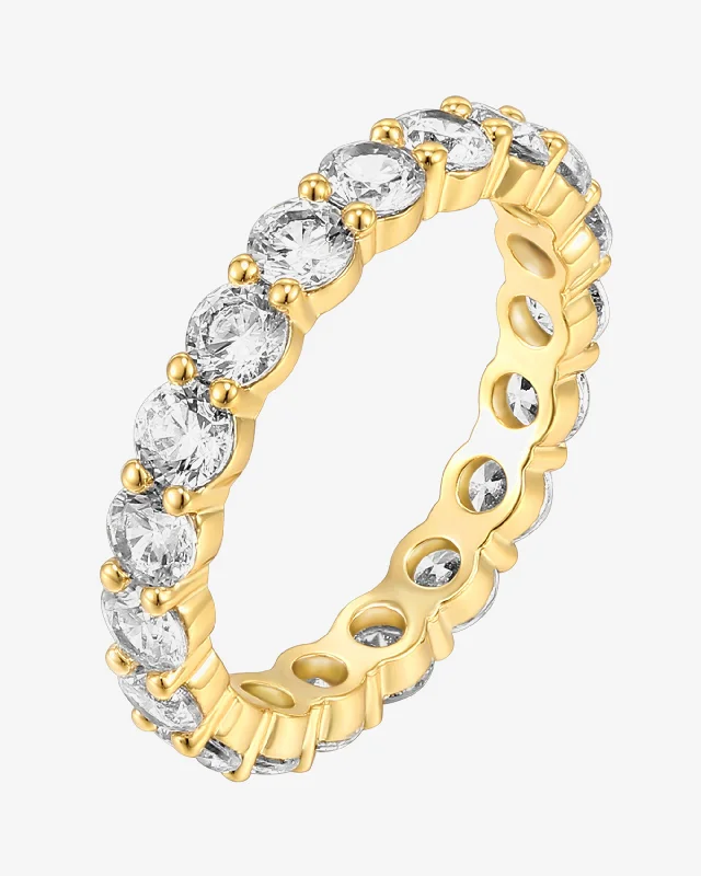 Gemstone Ring for Women-Vermeil Classic Eternity Band