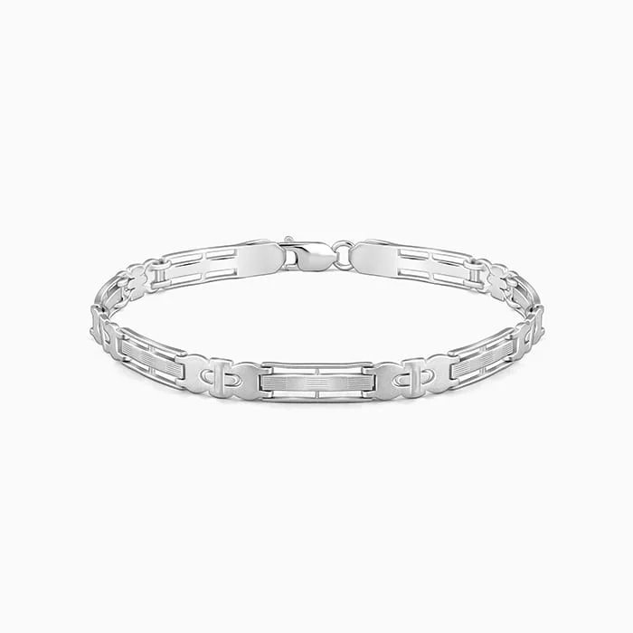 Minimalist Silver Bracelet-Silver Swagger Bracelet For Him