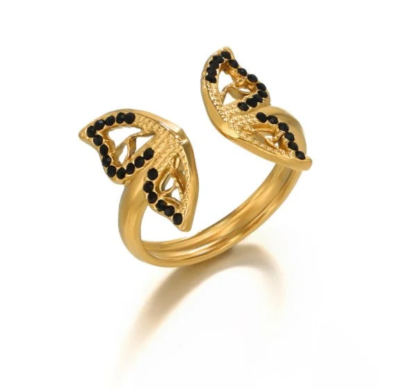 Gold# Butterfly Ring