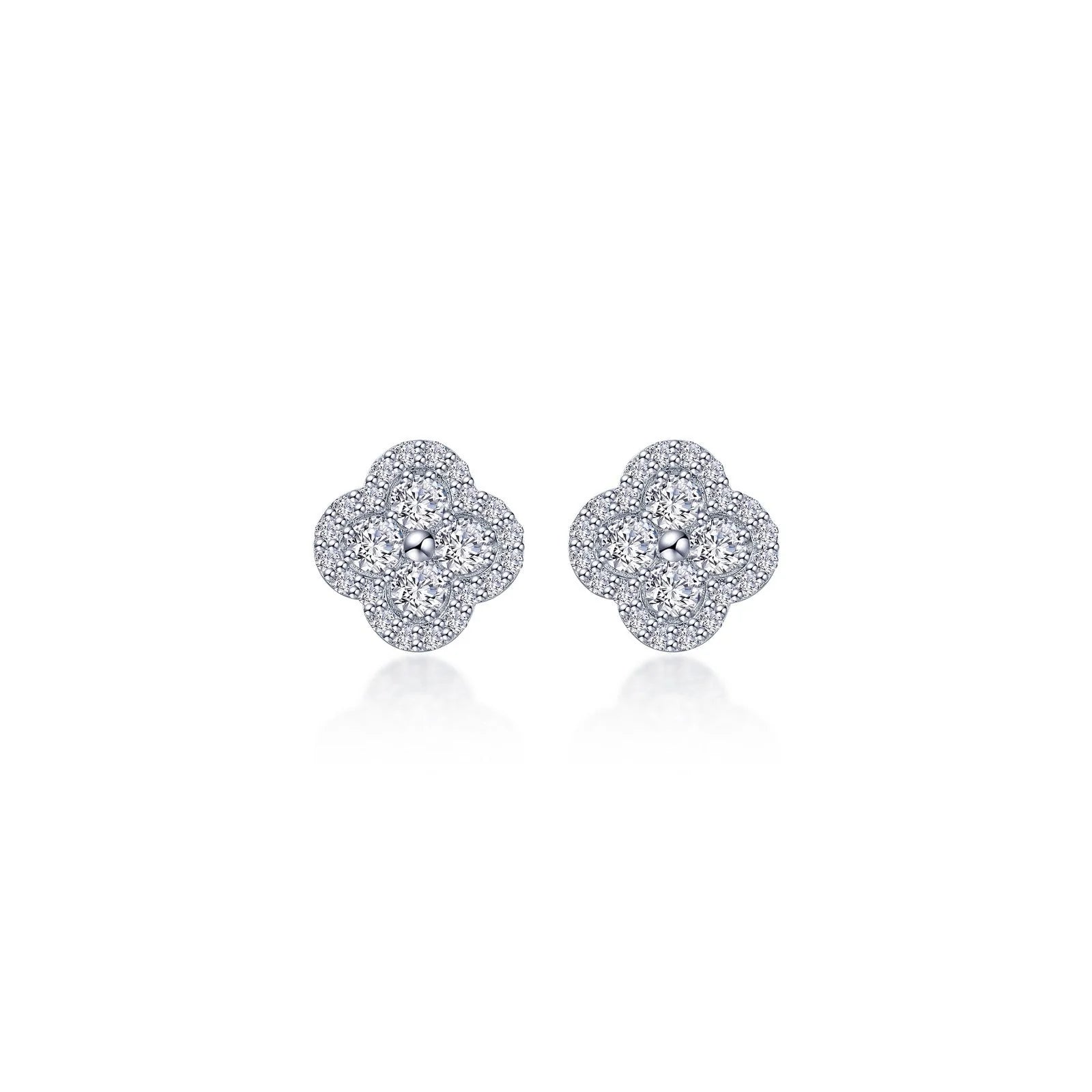 Chic Earrings for Women-0.8 CTW Halo Stud Earrings