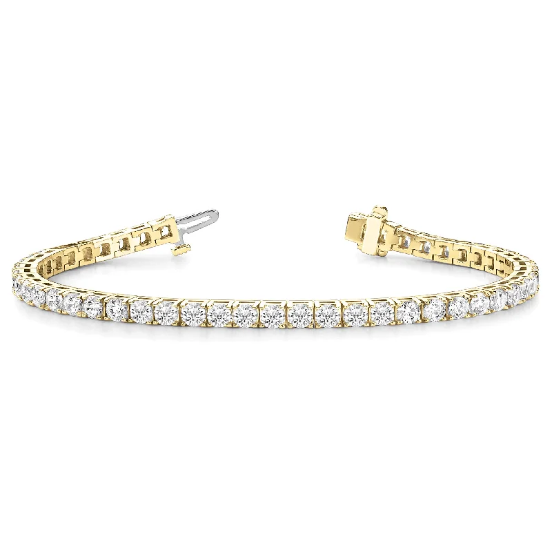 Luxury Gold Bracelet-7.75 ctw Round Diamond Tennis Bracelet Four Prong Set