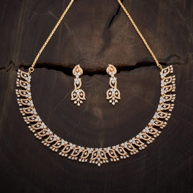 Long Gold Necklace-Zircon Necklace 163777