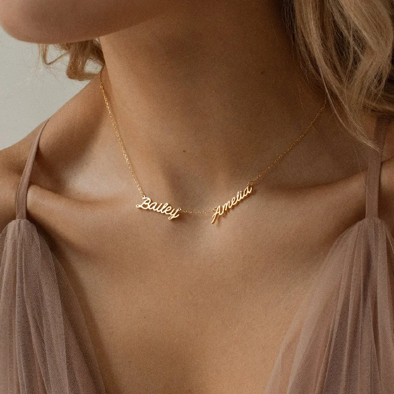 Fine Gold Necklace-Paris Multiple Name Necklace