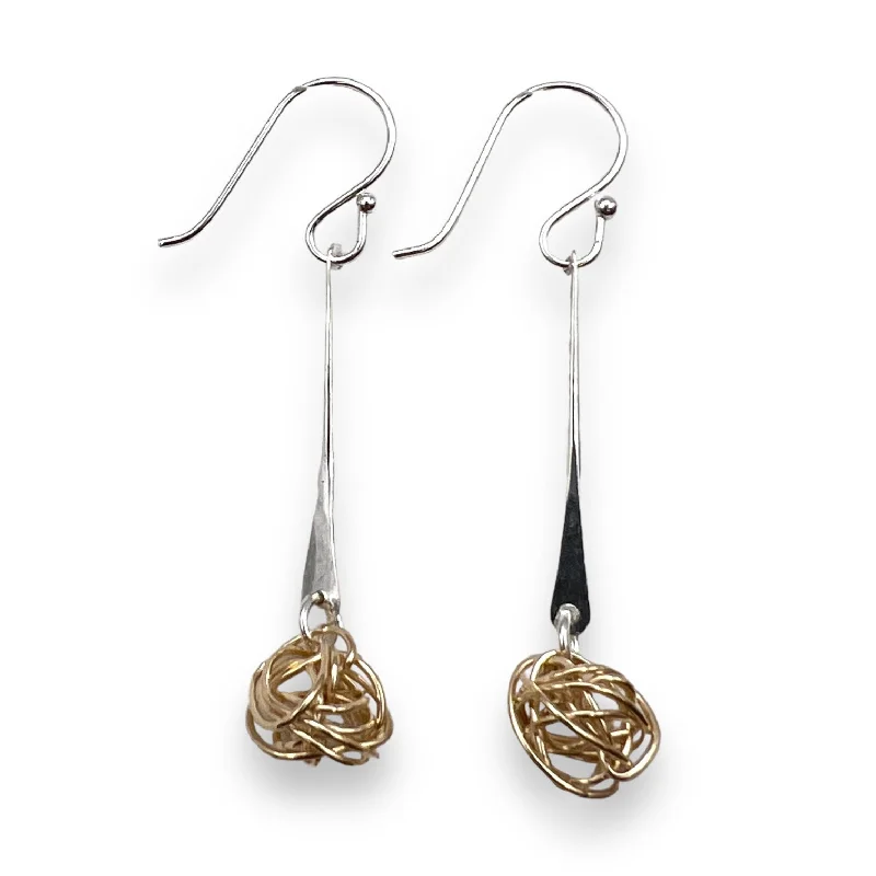 Fine Silver Earrings-2191 - Dangling Nest