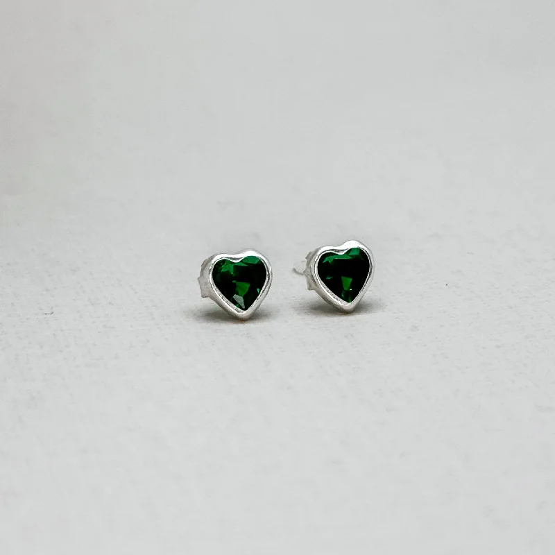 Elegant Jewelry Earrings-EMERALD HEART EARRINGS