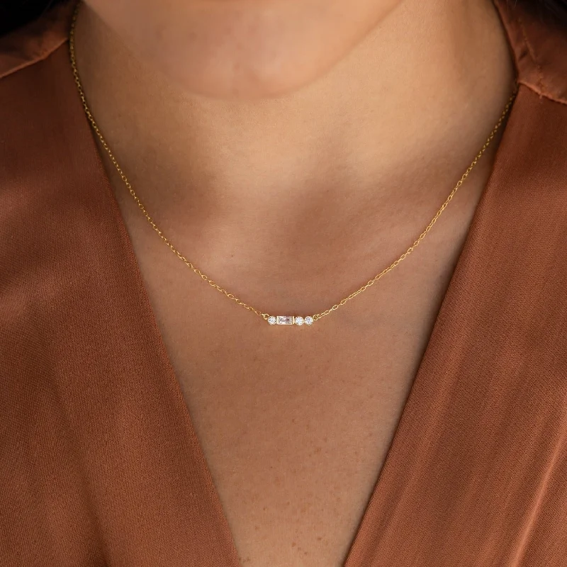 Beautiful Diamond Necklace-Initial Morse Code Necklace