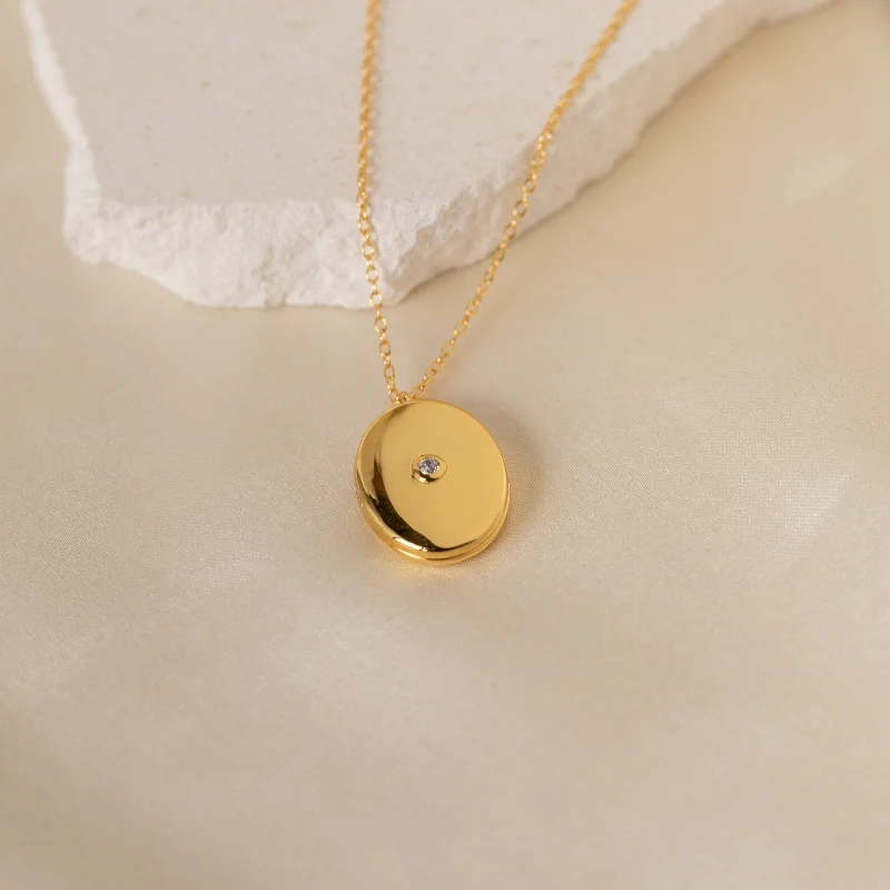 High-End Gold Necklace-Eliza Oval Locket Necklace