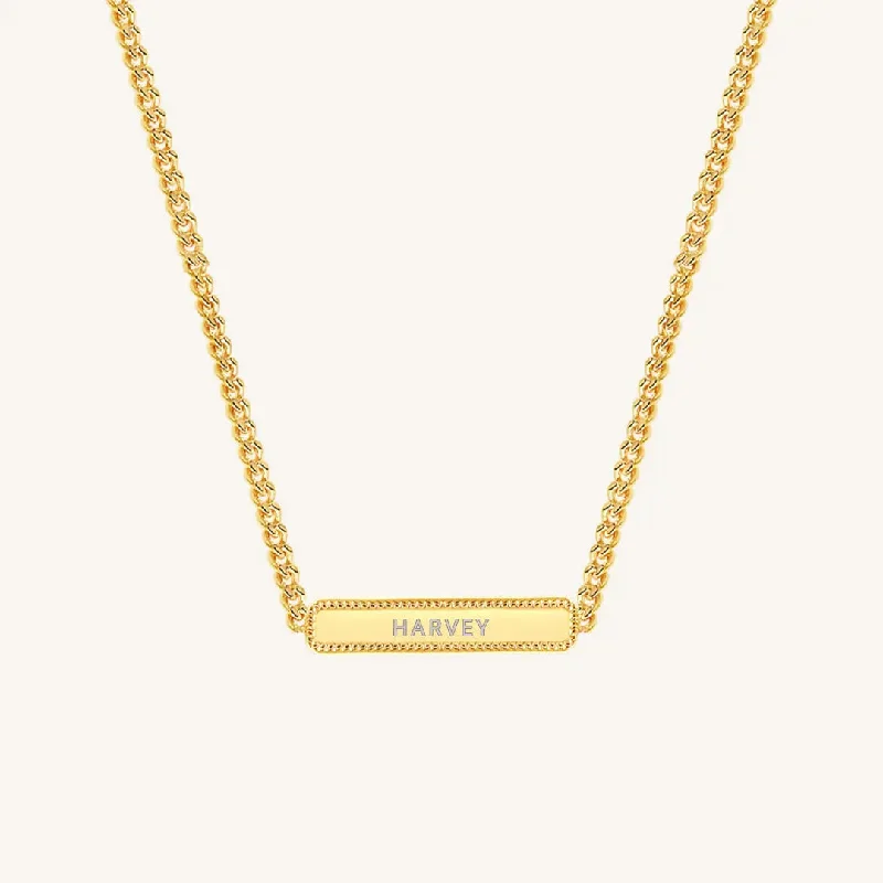 Unique Gold Necklace-Etch Name Necklace