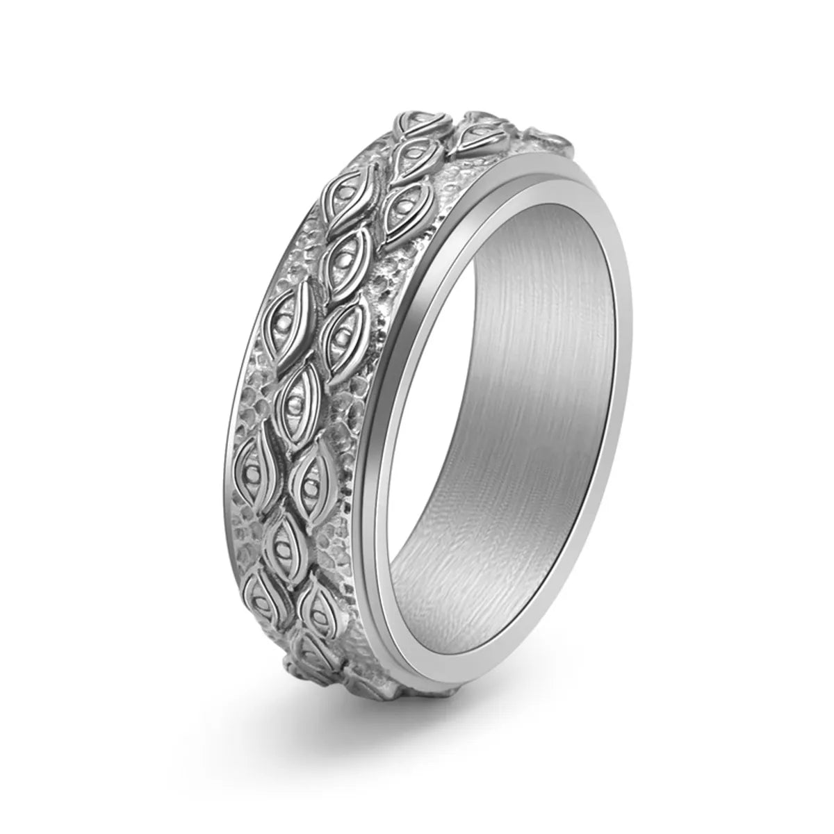 Unique Wedding Band for Women-Retro Eye Stainless Steel Plating Rings