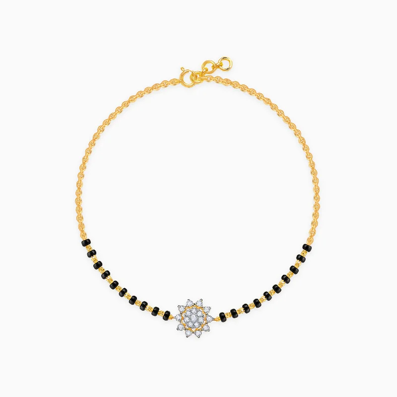 Simple Silver Bangle-Gold Devina Diamond Mangalsutra Bracelet