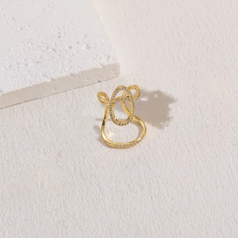 Geometric 14K Real Gold