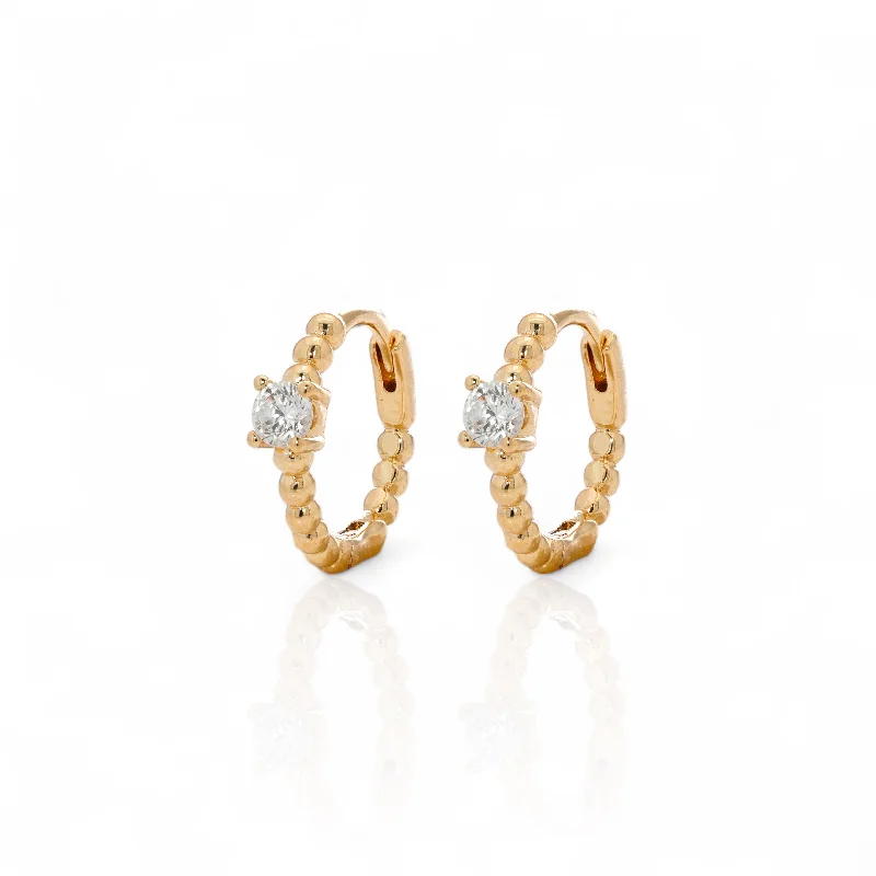 Classic Diamond Earrings-LAURA HOOPS