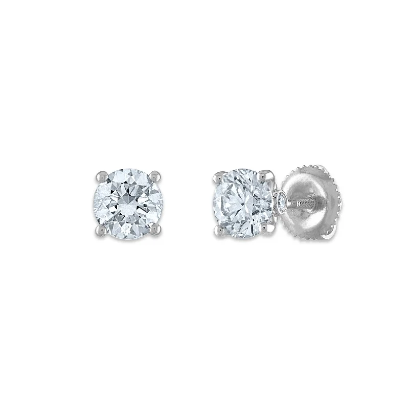 Large Dangle Earrings-Red Hot Deal   1-1/2 CTW Lab Grown Diamond Stud Solitaire Earrings in 14KT White Gold