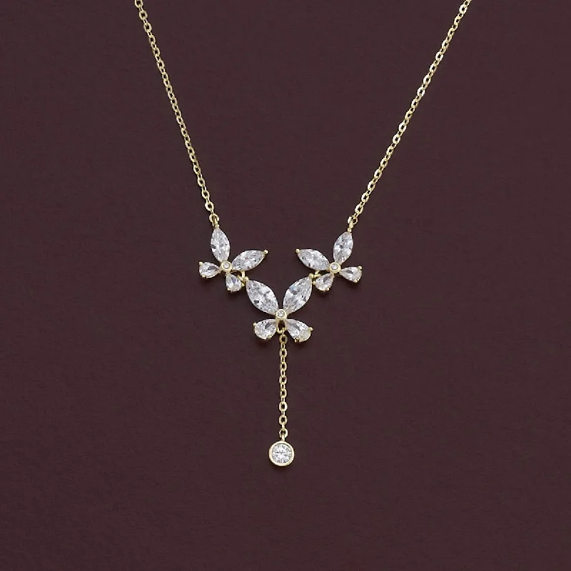 Heart Necklace with Diamonds-92.5 Silver Necklace 180785