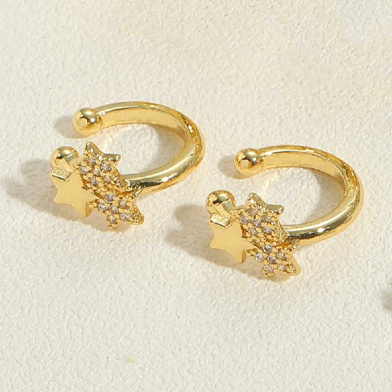 14K Gold Five-Pointed Star Ear Clip