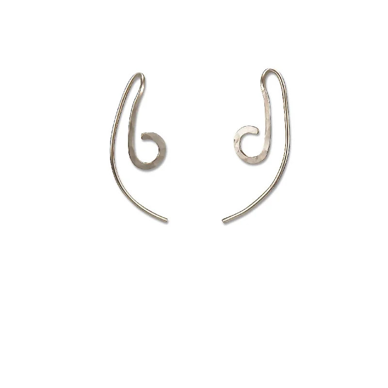 Simple Hoop Earrings-2936 - Minimalist Threader - Simplified Treble Clef