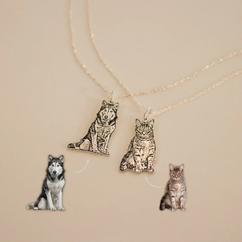 Elegant Necklace for Evening-Custom Pet Portrait Necklace