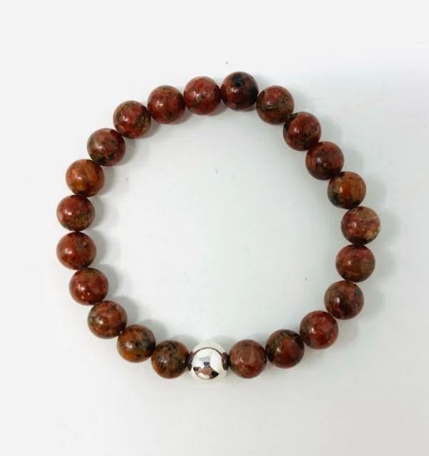 Custom Name Bracelet-Red Jasper Bracelet