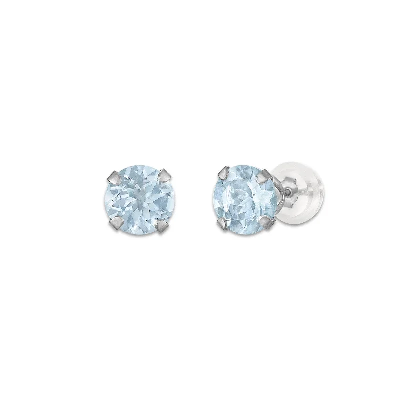 Elegant Earrings for Special Occasions-Blue Spinel Birthstone Stud Earrings in 10KT Gold