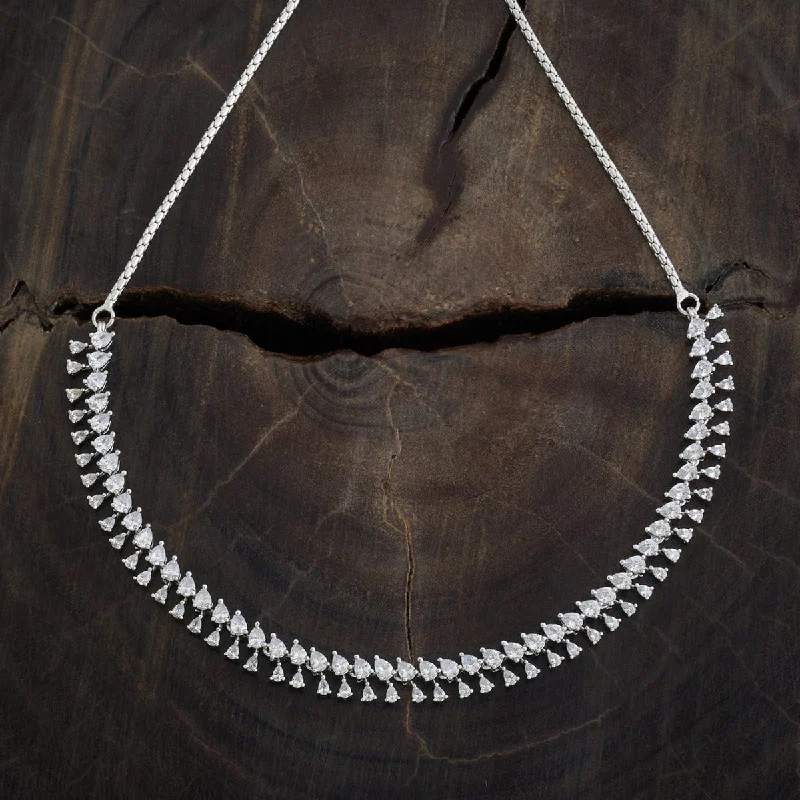 Simple Beaded Necklace-Zircon Necklace 173262