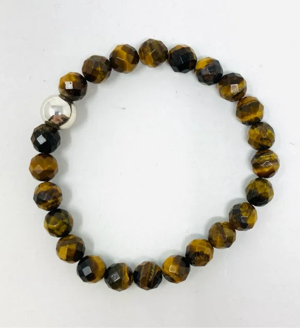 Sparkling Gemstone Bracelet-Faceted Tiger's Eye Bracelet