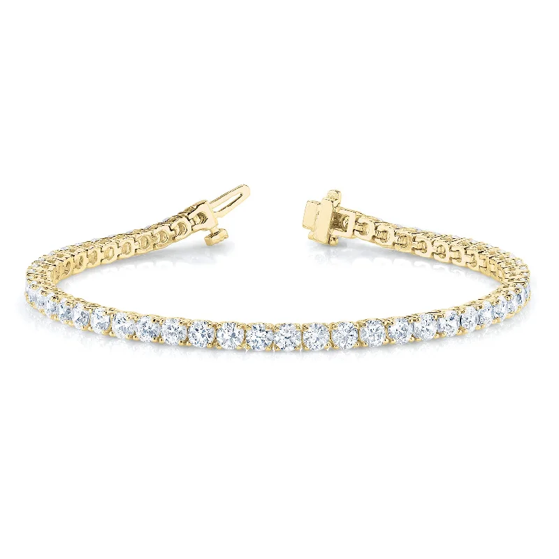 Women’s Custom Birthstone Bracelet-Four Prong Classic Diamond Tennis Bracelet