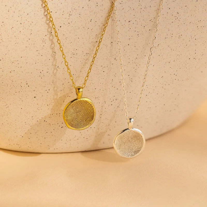 Beautiful Sapphire Necklace-Fingerprint Coin Necklace