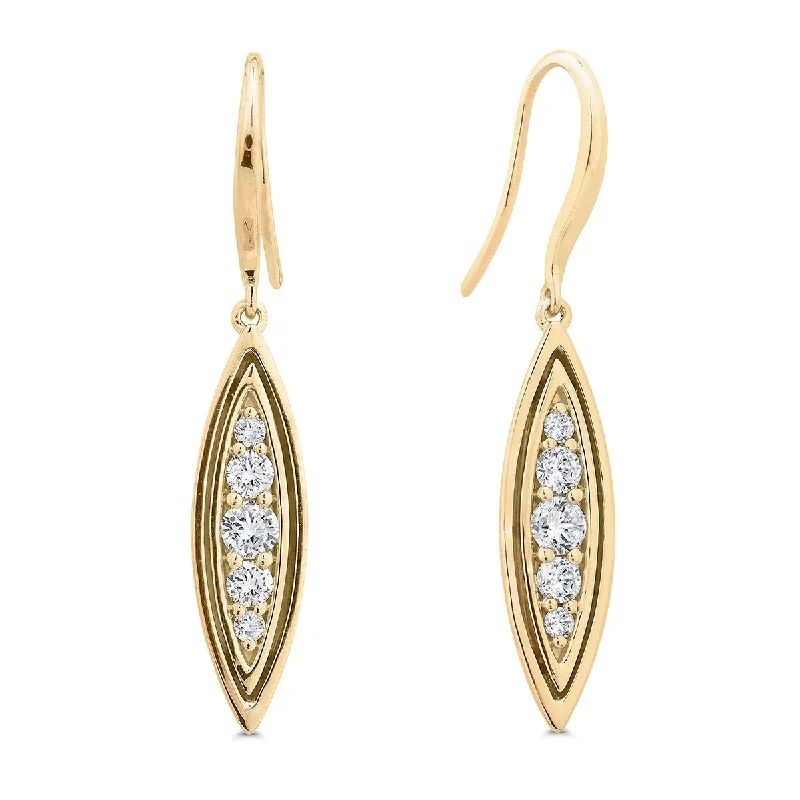 Wedding Earrings for Bride-Deco Earrings in 14K Gold