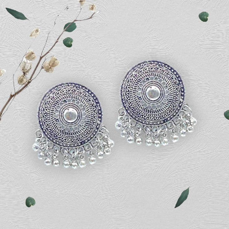 Elegant Wedding Earrings-Oxidised Stud Earrings