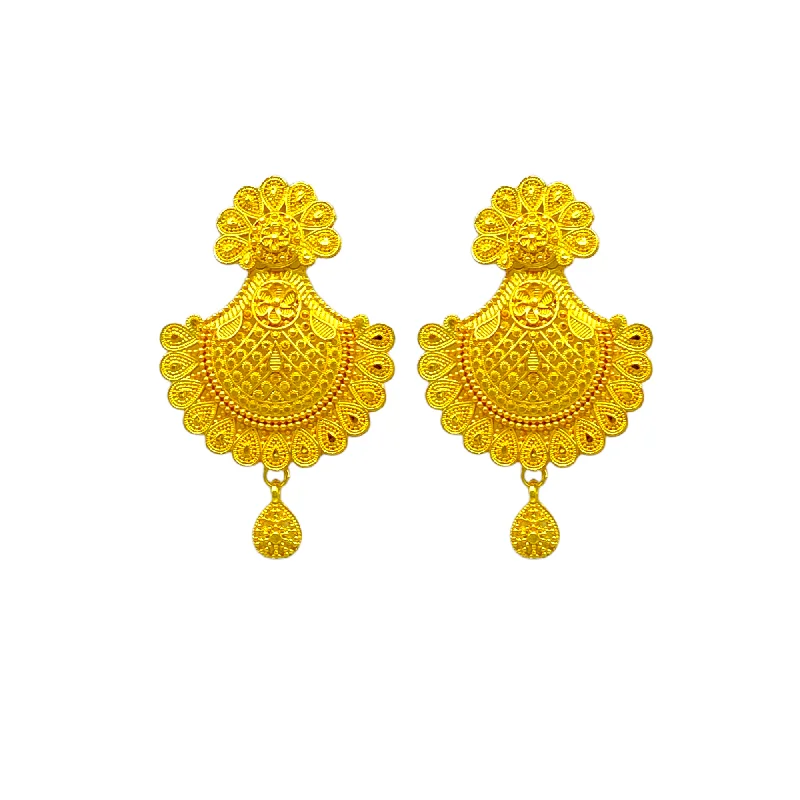 Beaded Earrings for Weddings-Gold Glamour Dangling  Earrings