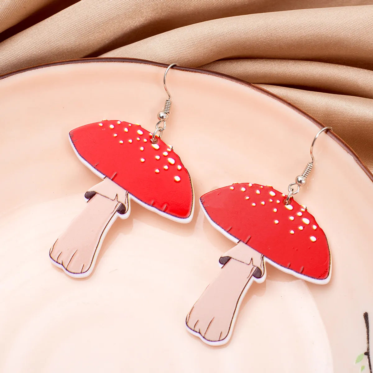 Butterfly Design Earrings-1 Pair Pastoral Mushroom Arylic Ear Hook