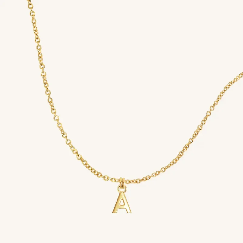 Custom Initial Necklace-Letter Necklace Plain Chain