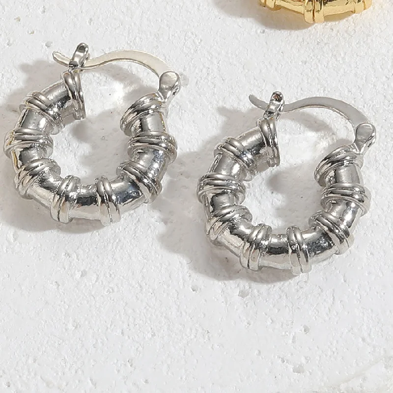 Bamboo Earrings Real Platinum