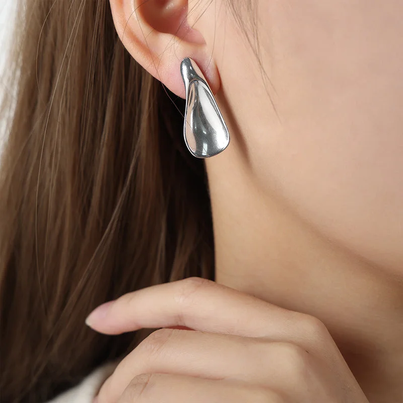 F1047-Steel Earrings/1 Pair