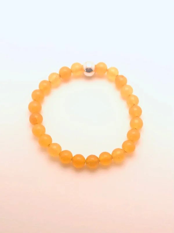 Simple Beaded Bracelet-Yellow Agate smooth Gold filled Bracelet