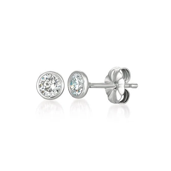 Diamond Dangle Earrings-Crislu Platinum Plated Sterling Silver Round Cubic Zirconia Earrings