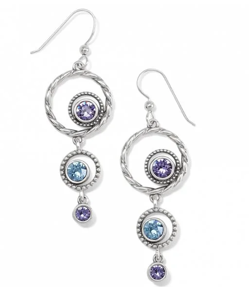 Crystal Earrings for Women-Halo Radiance French Wire Earrings By Brighton