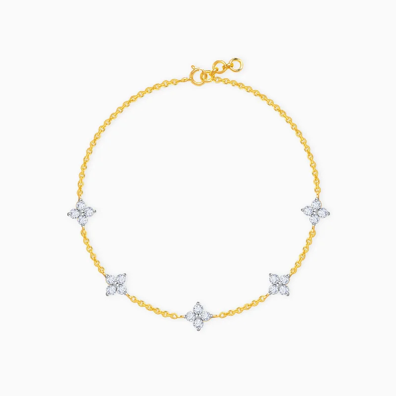 Dainty Gold Bracelet-Gold Amorette Diamond Bracelet