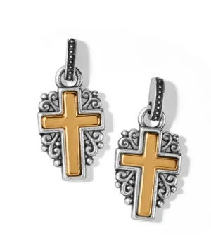 Unique Silver Earrings-Crossroads Cross Post Drop Earrings