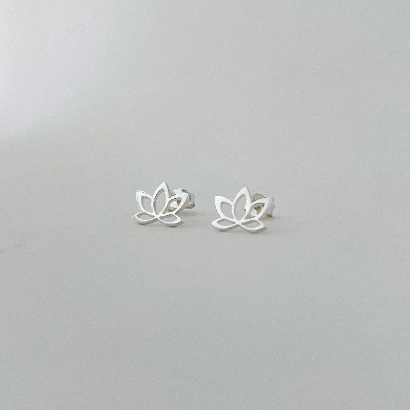 Handmade Silver Earrings-DELICATE LOTUS EARRINGS