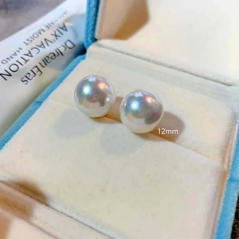 B506-12mm Pearl Stud Earrings